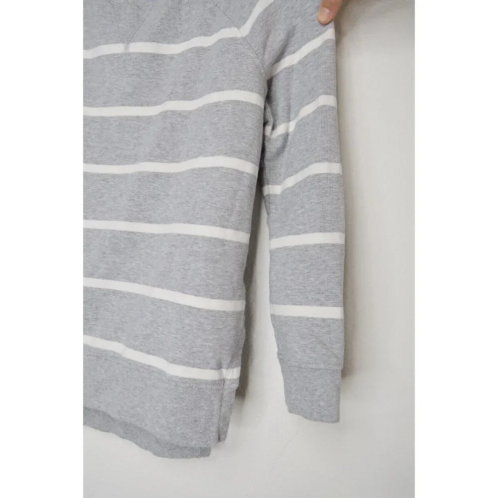 Goodthreads Sweater Heather Gray Open Stripe Long Sleeve Crew Neck Women's XS